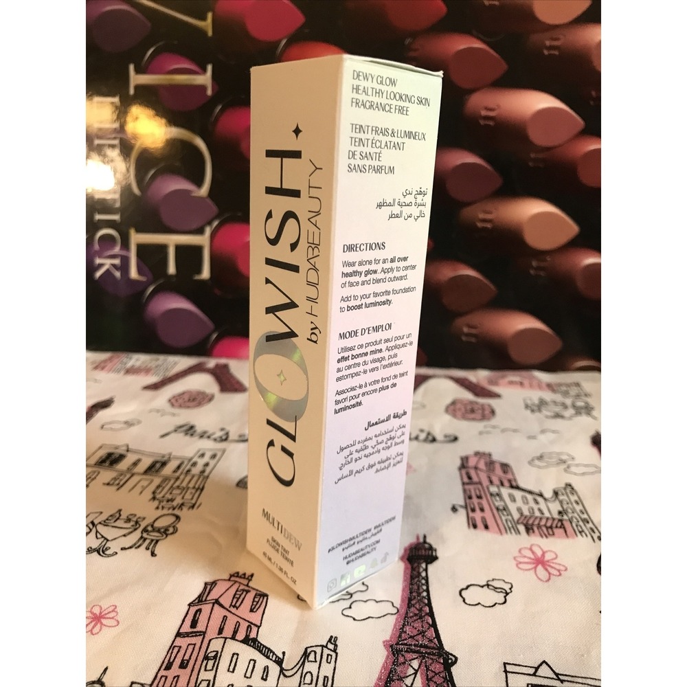HUDA BEAUTY GLOWISH MULTI DEW SKIN TINT 1.35 OZ BOXED - 08 tan